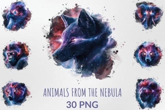 Download Watercolor Animals from the Nebula - Watercolor animals Collection