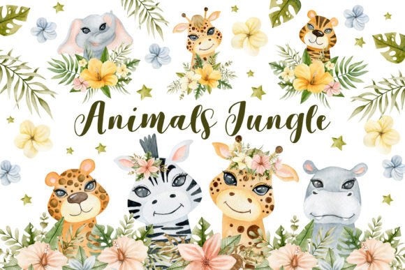 Download Watercolor Animals Jungle Clipart. - Watercolor animals Collection